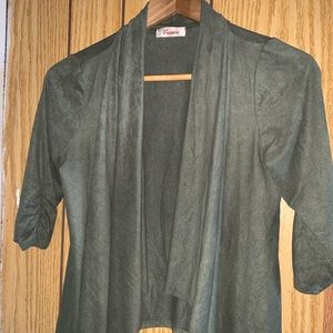 Suede thin blazer like